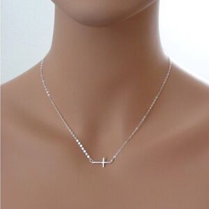 Handmade NEW never worn Elegant Silver Cross Necklace